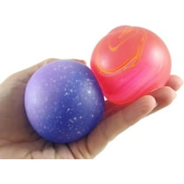 Set of 2 Space Sugar Balls - Galaxy and Planet Swirl Thick Glue/Gel Stretch Ball - Ultra Squishy and Moldable Slow Rise Relaxing Sensory Fidget Stress Toy (Random Colors)