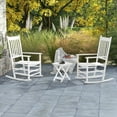 thumbnail image 2 of Outsunny Rocking Chair Set w/ Foldable Table, Outdoor Rocker Set, White, 2 of 10