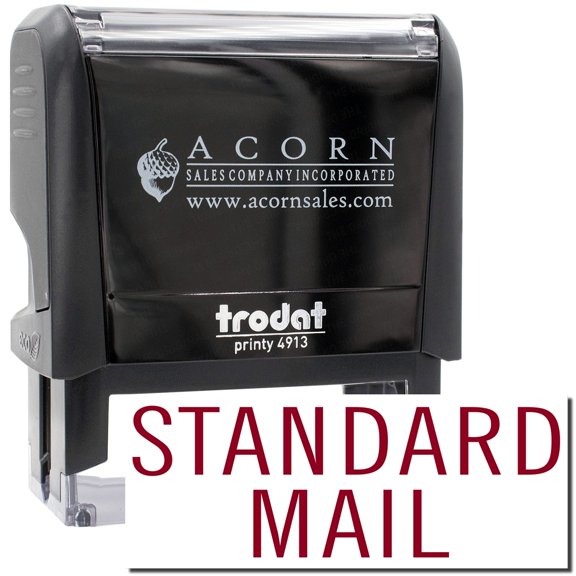 Large Self-Inking Standard Mail Stacked Stamp, Trodat Printy 4913, Press and Print Stamping, Impression Size 7/8" x 2-1/4", Up to 10,000 Impressions - Burgundy Ink