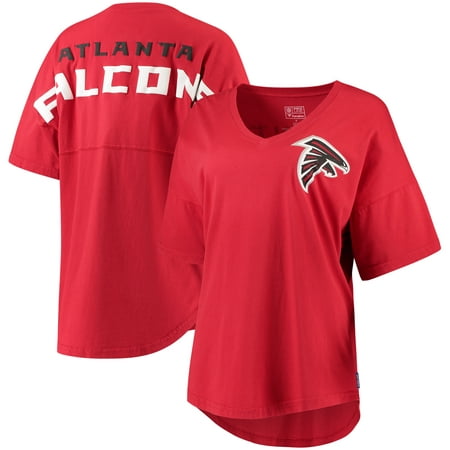 Atlanta Falcons NFL Pro Line by Fanatics Branded Women's Spirit Jersey Goal Line V-Neck T-Shirt -