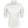 thumbnail image 4 of COOFANDY Satin Button Down Shirt for Men Silk Like Wedding Shirts Luxury Dress Shirt, 4 of 6