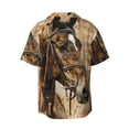 thumbnail image 6 of Lafuoo Musical Horse Vintage Collage Pattern Men's Cuban Collar Short Sleeve Shirt, Button-Down Resort Beach Pocket Shirt-X-Large, 6 of 7