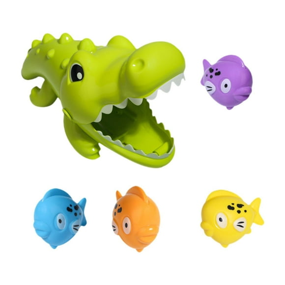 Juguetes de baño preescolar Crocodile Comiendo Pequeños Pescos Interactivos Decoración de la fiesta Lavado Juego de juguetes de ducha para niñas para