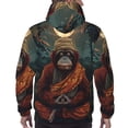 thumbnail image 7 of Kdxio Banana Leaf Meditating Gorilla Print Mens Casual Hooded Collar Drawstring Hoodies Pullover Sweatshirts Casual Long Sleeve Shirts-X-Large, 7 of 7