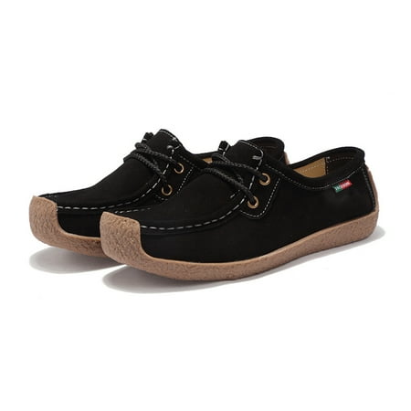 

Toyella Large Size Sports Women s Shoes Suede Leather Black 37