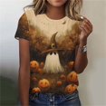 thumbnail image 6 of ClodeEU Women's Halloween Printed T Shirt, Short Sleeved Round Neck Top ,Women's Plus XL, 6 of 6