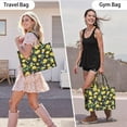 thumbnail image 6 of Large Capacity Tote Bag,Yellow Lemon Fruit Flowers Black Pattern Handbag Fashion Luxury Tote Bag,15.7"x13"x 5.1" Inches,Laptop Compatible, 6 of 6