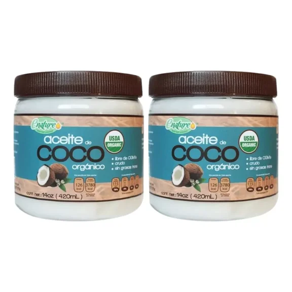 Aceite de Coco Extra Virgen Enature Crudo 2 Pack de 420ml c/u