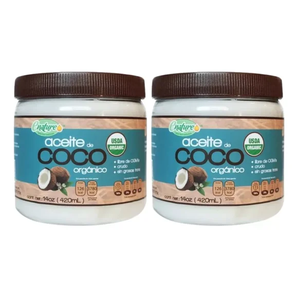 Aceite de Coco Extra Virgen Enature Crudo 2 Pack de 420ml c/u