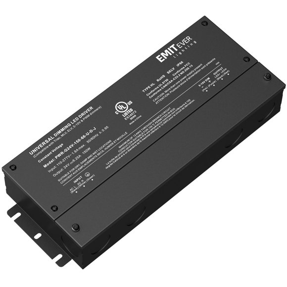 Controlador LED EMITEVER regulable de 150 W AC 110-277 V a DC 24 V
