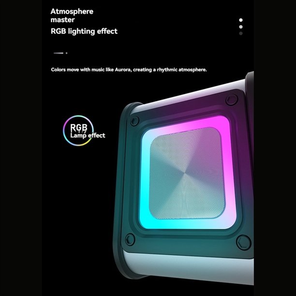 Altavoz Bluetooth Inalámbrico Multifunción con 2 Micrófonos, Reproductor de Música Portátil RGB, Máquina de Karaoke para Regalo en Casa