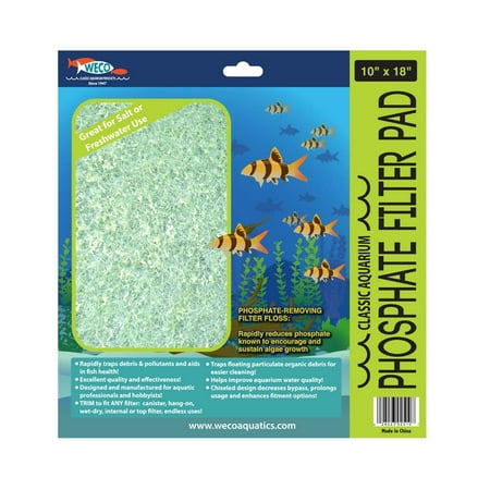 Weco Products Classic Aquarium Phosphate Filter Pad Freshwater Aquarium 10 inchx18
