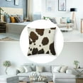 thumbnail image 5 of PHYHOO Western Cow Print Throw Pillows Cover Set of 2 Brown Faux Fur Decorative Pillow Covers Farmhouse Animal Print Square Pillowcase for Outdoor Couch Sofa Bed Room Decor 12x12in, 5 of 7