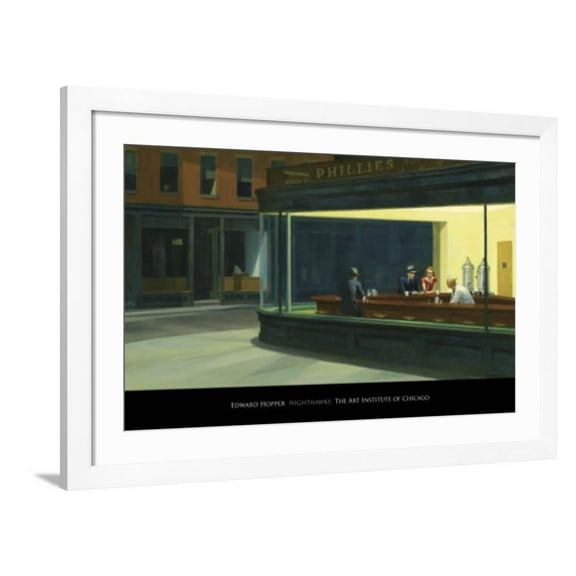 Nighthawks, c.1942 Framed Art Print by Edward Hopper, 34" x 22", Sold by Art.com