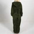 thumbnail image 4 of AUNVITO Women's Fleece Jumpsuit Romper Hooded Long Sleeve Front Zipper Cozy and Casual Loungewear, 4 of 5