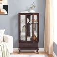 thumbnail image 4 of CQSXDA 52" Vintage Storage Display Organizer Glass Light Cabinet with Drawer and Adjustable Shelves, 4 of 14