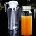 thumbnail image 4 of 2 Pcs 1.1l Fruit Juice Jug Kettle-Transparent Acrylic With Cover-Kettle Drop-Proof Beverage Jug Juice Container Refrigerator Iced Tea Jug With Spout Handle Filled With Buffalo Milk Sangria Lemonade, 4 of 10
