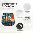 thumbnail image 4 of Gukieu Whimsical Sailboat Ocean Art Print Women's Sports Shorts with Drawstring Elastic Waistband for Running, Yoga, Fitness-Large, 4 of 7