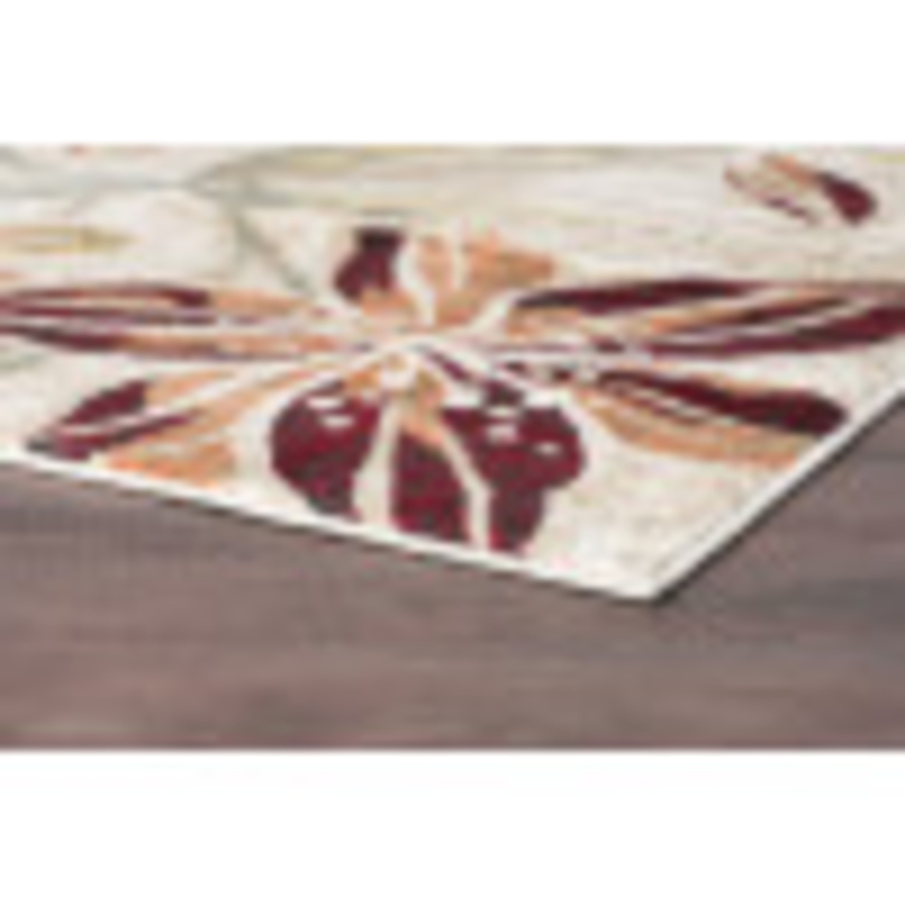 Transitional 5x8 Area Rug (5'3'' x 7'3'') Floral Cream, Seafoam Living Room Easy to Clean