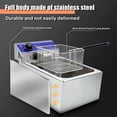 thumbnail image 2 of DULONG Commercial Electric Deep Fryer Countertop 10L Stainless Steel Deep Fryer with Temperature Control Single Large Tank French Fries Restaurant Home Kitchen (2000W),DL-10B, 2 of 8
