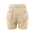 thumbnail image 5 of Pantalones cortos casuales de verano para mujer: con cinturón, 4 bolsillos, ajuste holgado, pantalones cortos ligeros de mezcla de algodón para el uso diario., 5 of 5