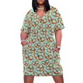 thumbnail image 2 of Pretzel patrón suelto vestido de bolsillo vestido de cumpleaños para mujeres de lujo 2025 ropa de mujer ropa de mujer verano 2025 novedades, 2 of 7