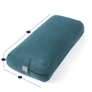Yoga Meditation Cushion, 25 x 12 Rectangular Bolster with Removable Cover - Teal