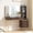 Dark Walnut, variant on KeyWhat 48" Fluted Makeup Vanity Desk with 36" Big Lighted Mirror, Bedroom Vanity with Lights & Glass Top, Charging Station ,Dark Walnut