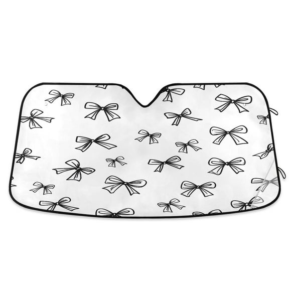 ALAZA Line Bows Windshield Sun Shade Car Foldable Sun Visor Block UV Rays Protector 55"x27.6"