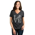 thumbnail image 2 of Love Bulldog Women's Fashion Relaxed V-Neck T-Shirt Tee Charcoal Gray 2X-Large, 2 of 3