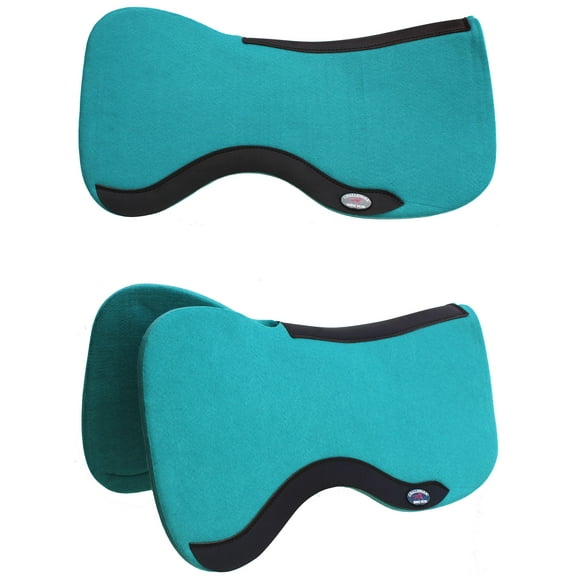 Horse SADDLE PAD Western Contoured Wool Felt Moisture Wicking Teal 39RT16TL