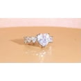 thumbnail image 3 of Dazzling Silver Plated Cubic Zirconia White Heart Ring for Lover Brides Wedding, 3 of 9