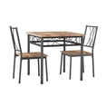 thumbnail image 2 of QinaQin Juego de comedor rústico de 3 piezas, mesa de metal y madera con 2 sillas tapizadas, ideal para espacios pequeños o departamentos, 2 of 8