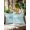 Teal, Mint, White, variant on Outdoor Pillows Waterproof, Blue Coastal Palm Leaves Throw Pillows with Inserts Included, Summer Botanical Tropical Indoor Outdoor Decorative Lumbar Pillow for Bed/Couch/Patio 16"x16", 1Pcs