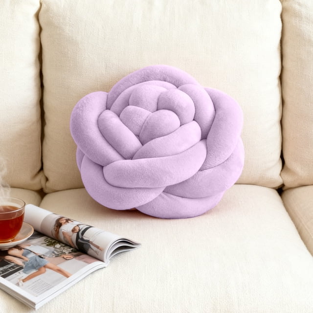 Cojín decorativo de poliéster con patrón de rosas, cojín decorativo de poliéster tejido a mano para sofá cama y silla de oficina