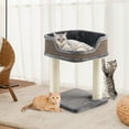 thumbnail image 4 of Gymax Cat Tree Multi-Level Cat Tower w/ Scratching Posts & Large Plush Perch Grey, 4 of 9