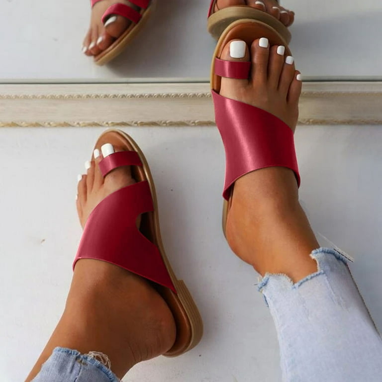 Wide fit red top shoes and sandals