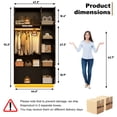 thumbnail image 3 of ANPOO Tall Armoire Wardrobe Closet with Top Cabinet, Motion Sensor Light and Mirror, 93'' LED Wardrobe Armoire with 2 Drawers, Hanging Rod & Adjustable LED Strip, Wood Bedroom Furniture, Balck, 3 of 11