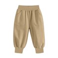 thumbnail image 7 of Rrxhxhs Pants for Girls Solid Color Elastic Waist Loose Fleece Casual Athletic Joggers with Patch Pockets,Khaki,10-11 Years, 7 of 7