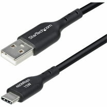 StarTech.com 1ft (30cm) USB-A to USB-C Charging Cable, Charge & Sync, 3A, USB 2.0, TPE Jacket, Black USB Charging Cord