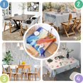 thumbnail image 4 of 52x52in(132x132cm) Square Tablecloth, Waterproof Polyester Table Cover, Wrinkle Resistant & Washable Fabric for Dining, Kitchen, Picnic, Abstract Geometry Print, 4 of 6