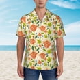 thumbnail image 2 of Xecao Rose Daisy print Hawaiian shirt - a stylish short-sleeve button-down for men, perfect for casual beach and tropical outings., 2 of 9