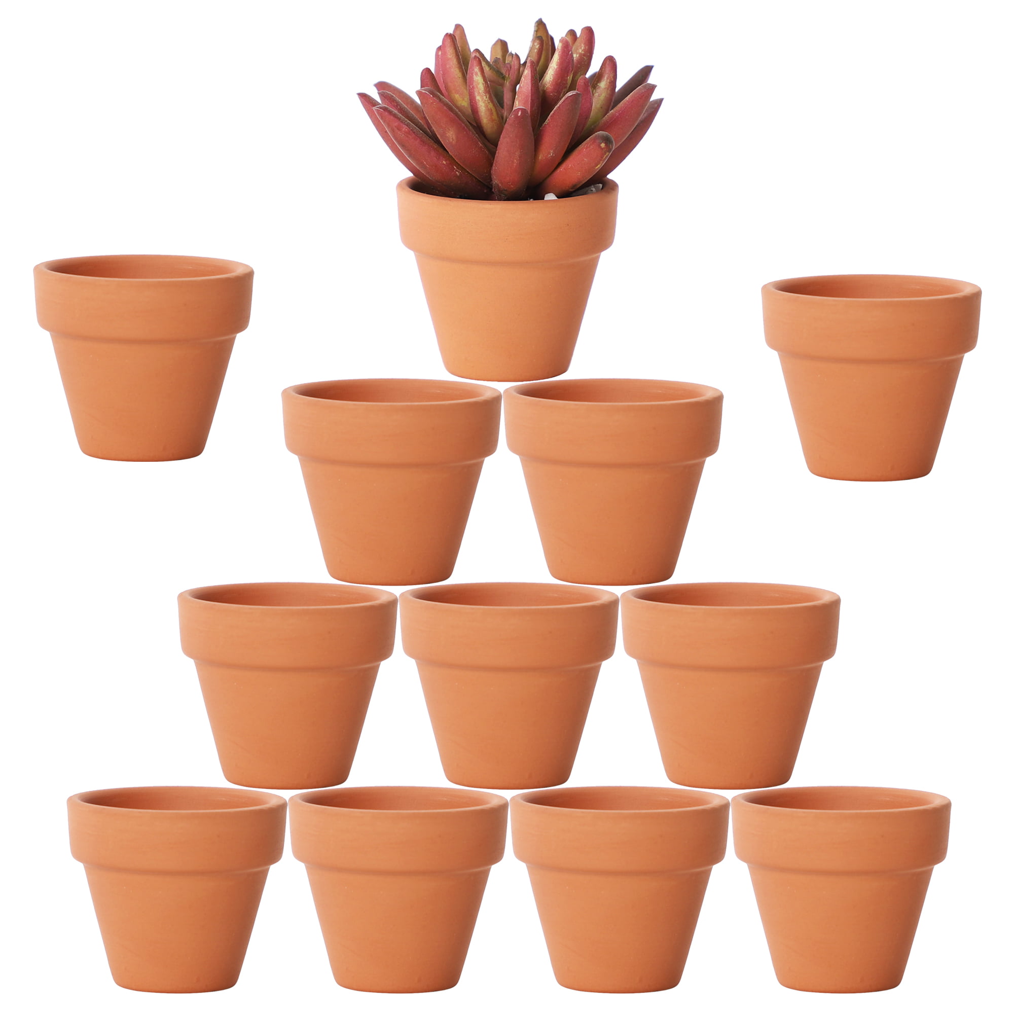 10Pcs Mini Clay Terracotta Pot Garden Pottery Planter Flower Ceramic Pot 3 Sizes 