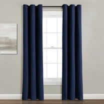 Lush Decor Linen Grommet Window Panel Blackout - Blue -Single- 84 x 38