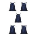 thumbnail image 1 of VONKY Portable Nylon Drawstring Bag Sack Beach Gym Backpack Shoes Bags Convenient and Versatile Dark Blue 5Set, 1 of 6
