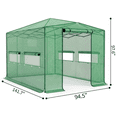 thumbnail image 2 of Alvantor 8x12 ft Foldable Greenhouse Shed with PE Mesh Cover, Indoor Outdoor Garden Plant Tent, Spray Iron Pipe Frame, Green, 2 of 10