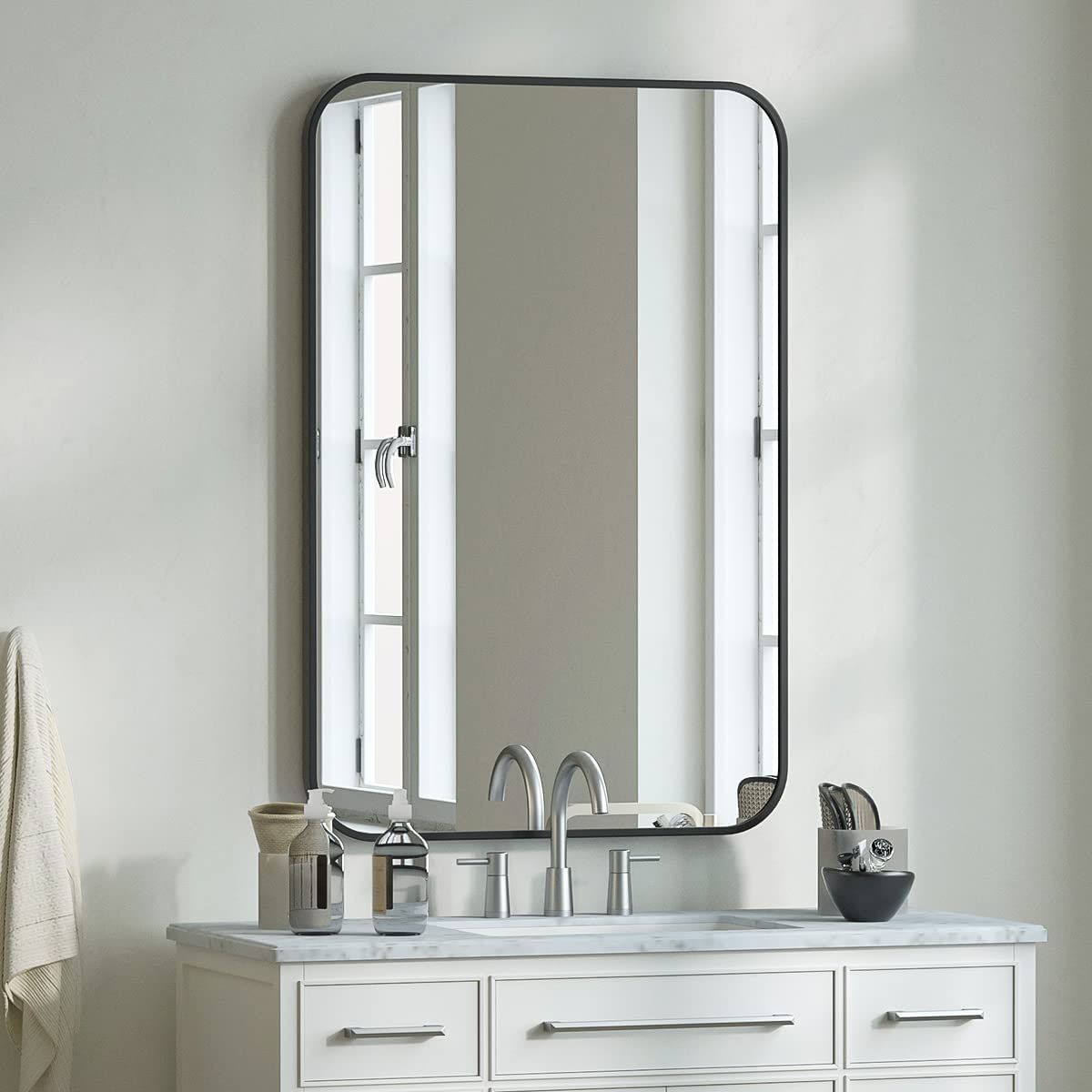 ZXNYH Wall Mirror 24" x 36" Rectangular Bathroom Mirror with Aluminum