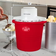 Nostalgia 4 qt. Ice Cream Machine, Electric Ice Cream Maker with Transparent Lid, Red