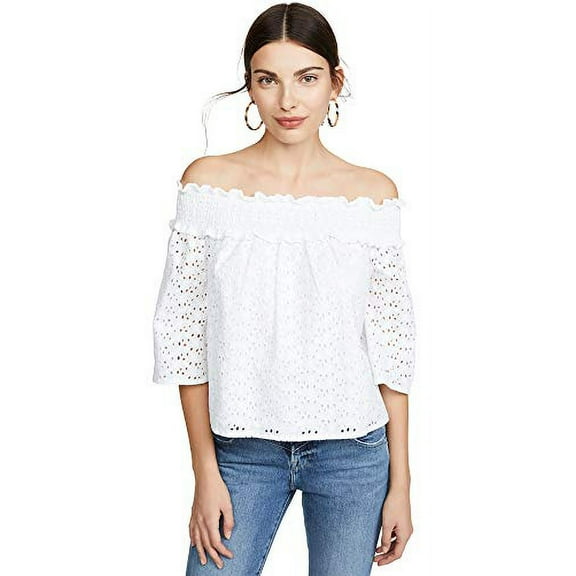 Jack Women's by BB Dakota Eyelet You Know Top, Off White, Small