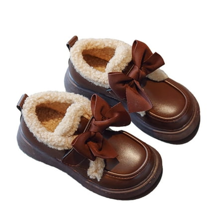 Meresysid Toddler Girls Combat Ankle Boots Little Kid Outdoor Fall Booties Leather Comfort Shoes Coffee